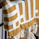 Merton Knitted Tassel Throw Ochre