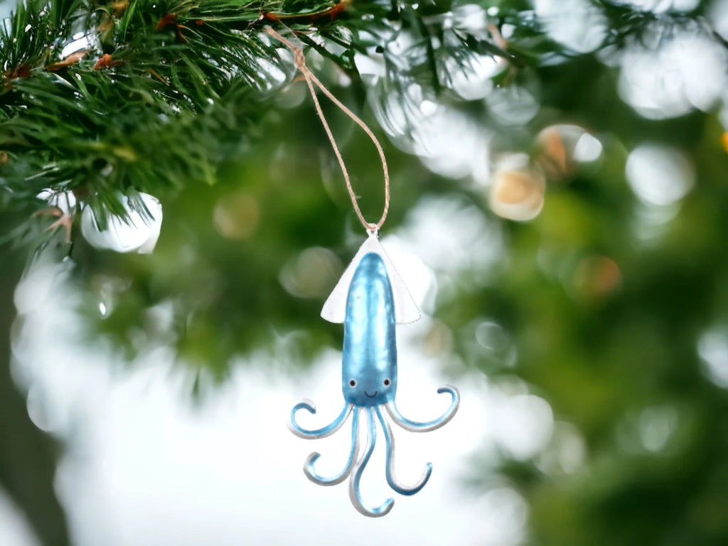 Metallic Squid Hanging Decoration - WowCornwall