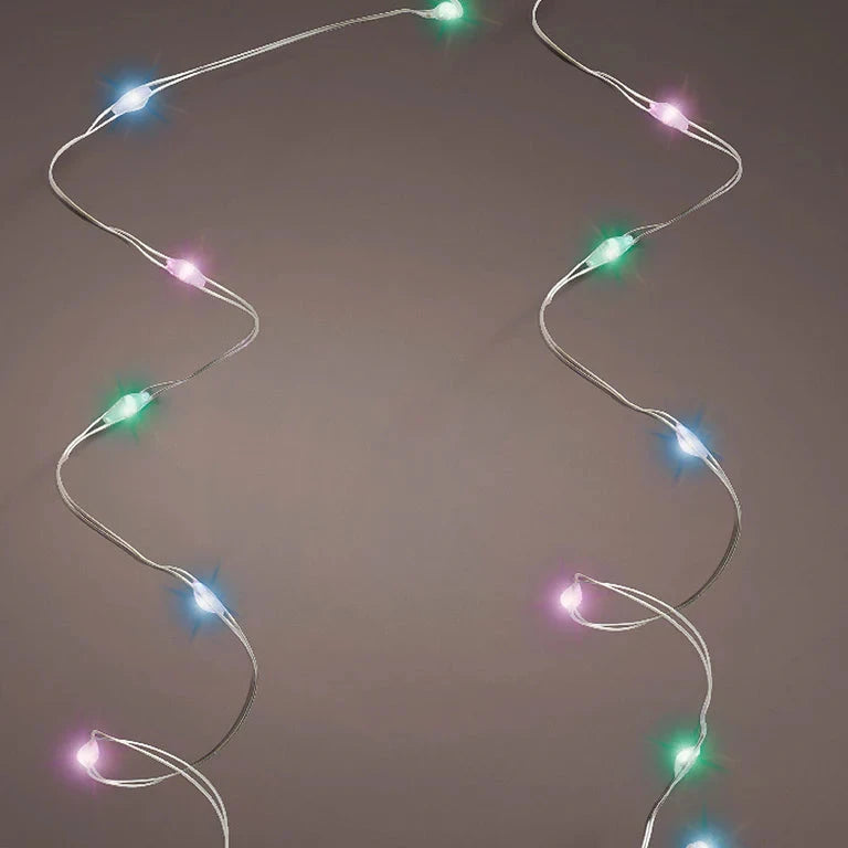Micro LED indoor steady string lights, 40 micro LED - soft multi - WowCornwall