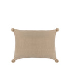 Moss Stitch PomPom Cushion Cover Natural
