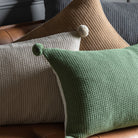 Moss Stitch PomPom Cushion Cover Natural
