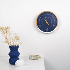 Navy Blue and White Wood Weather Barometer Navy Blue Dial - WowCornwall