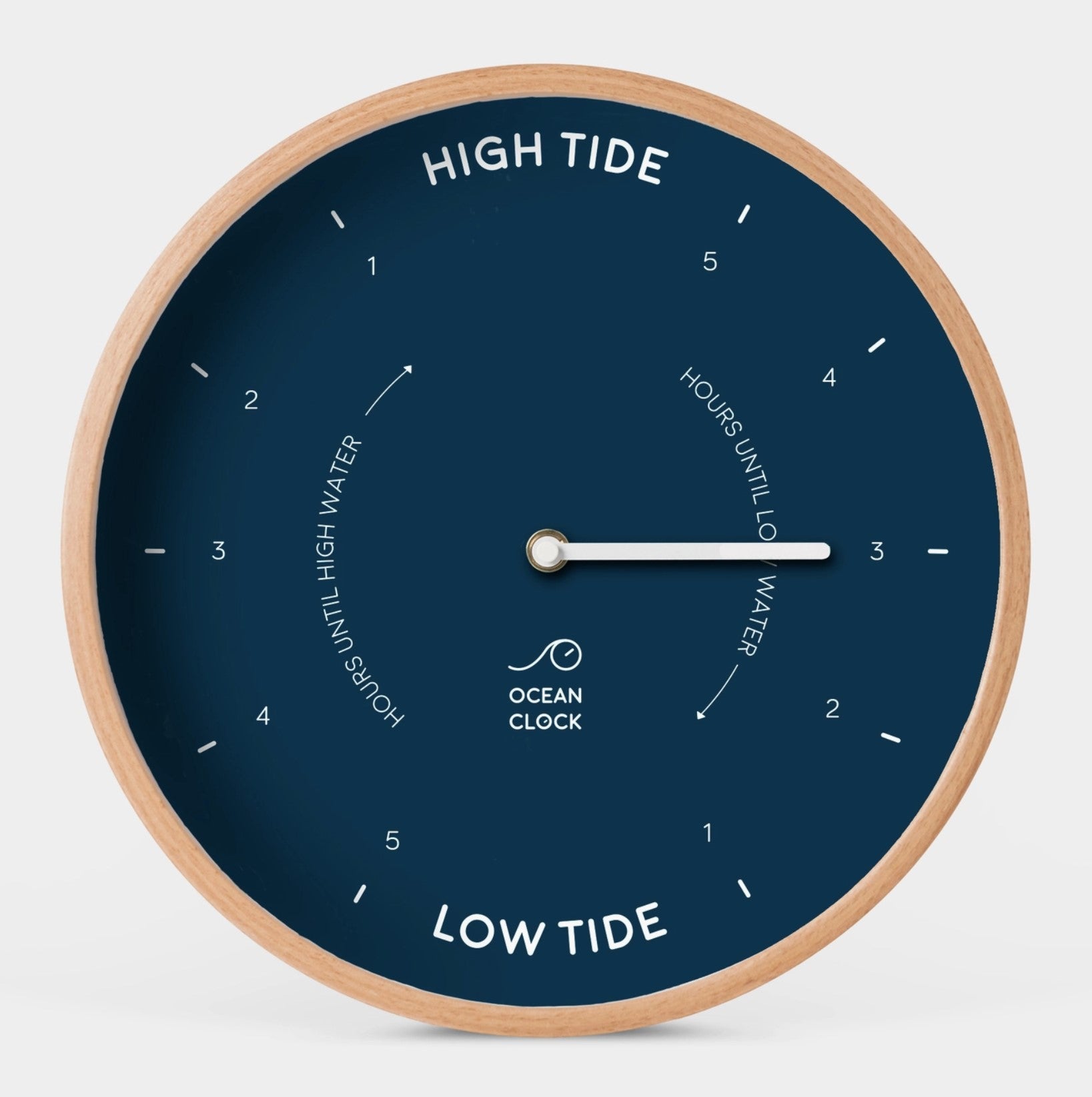 Navy Blue Wood Tide Clock - WowCornwall