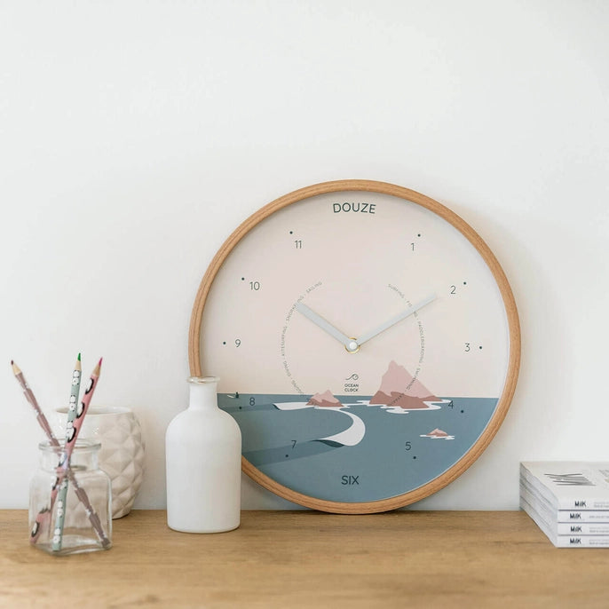 Ocean Landscape Wood Time Clock - WowCornwall