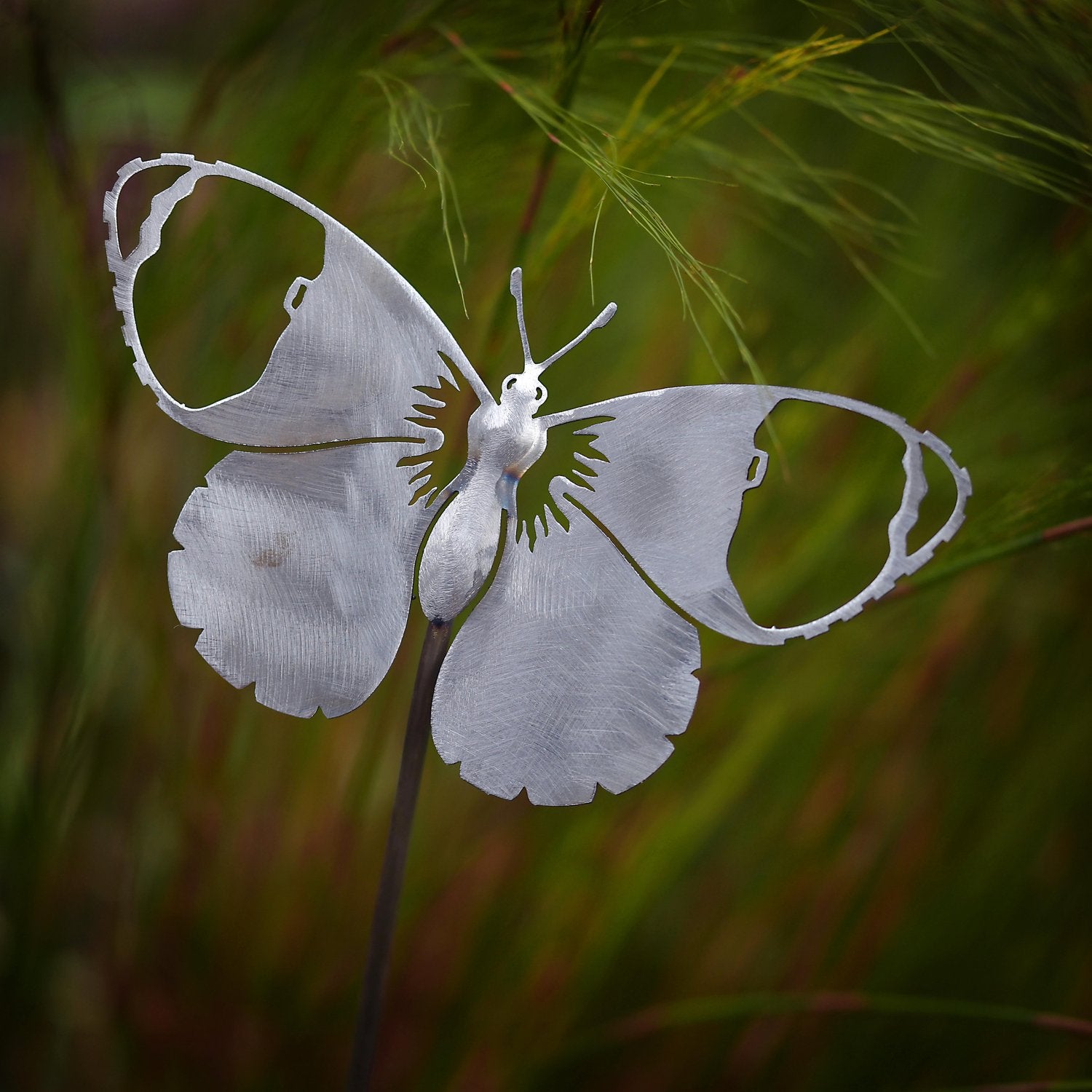 Orange Tip butterfly sculpture with stake - WowCornwall