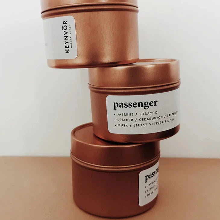 Passenger, small rose gold tin candle - WowCornwall