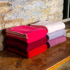 Tweedmill Fleece Throw in Plum, Wine, Red or Pastel Pink - WowCornwall