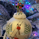 Pearl skiing scene bauble Christmas Decoration - WowCornwall