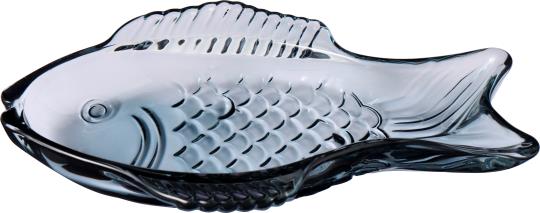 Platter fish-shaped dark blue glass, two sizes - WowCornwall