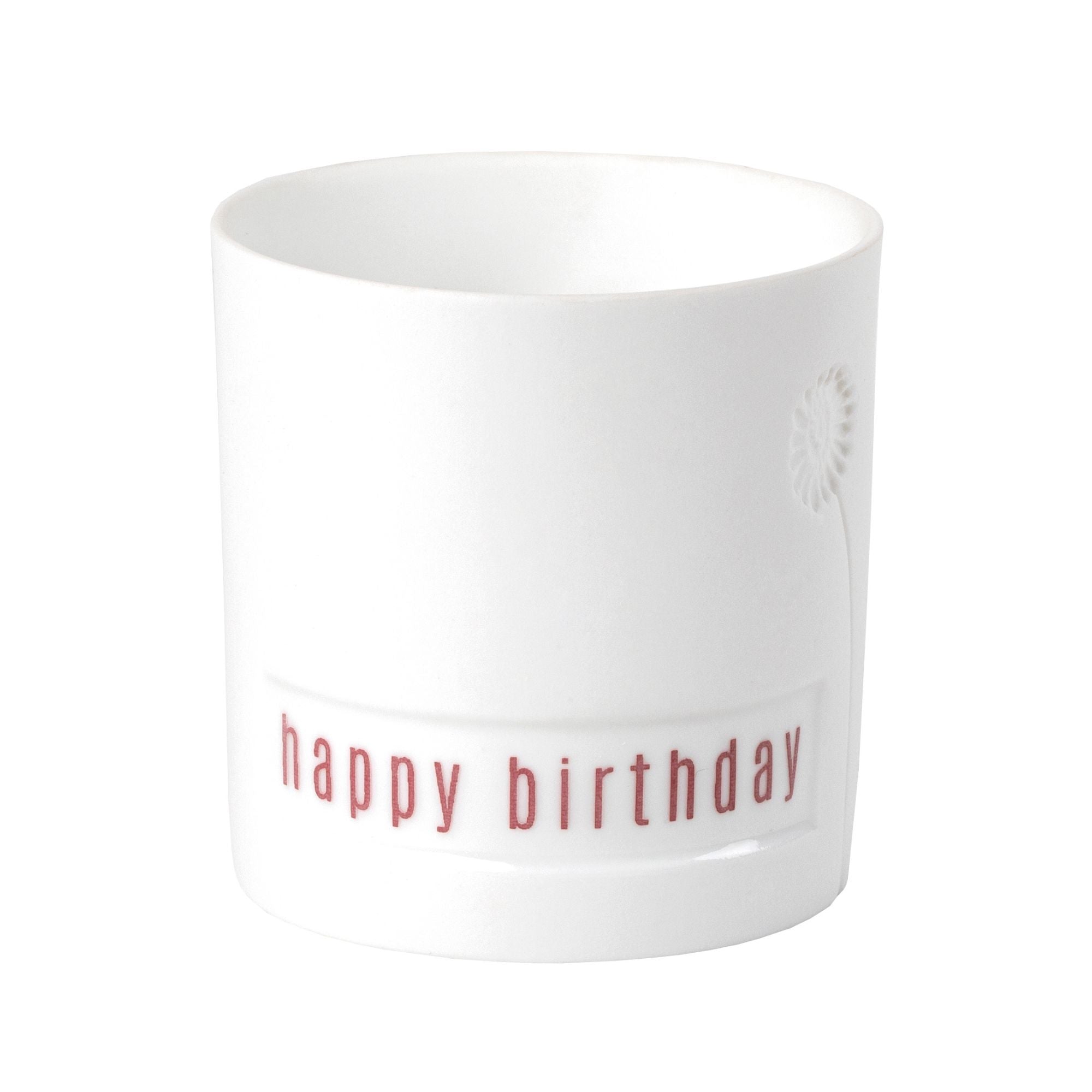 Porcelain Tea  Light Holder, Happy Birthday - WowCornwall