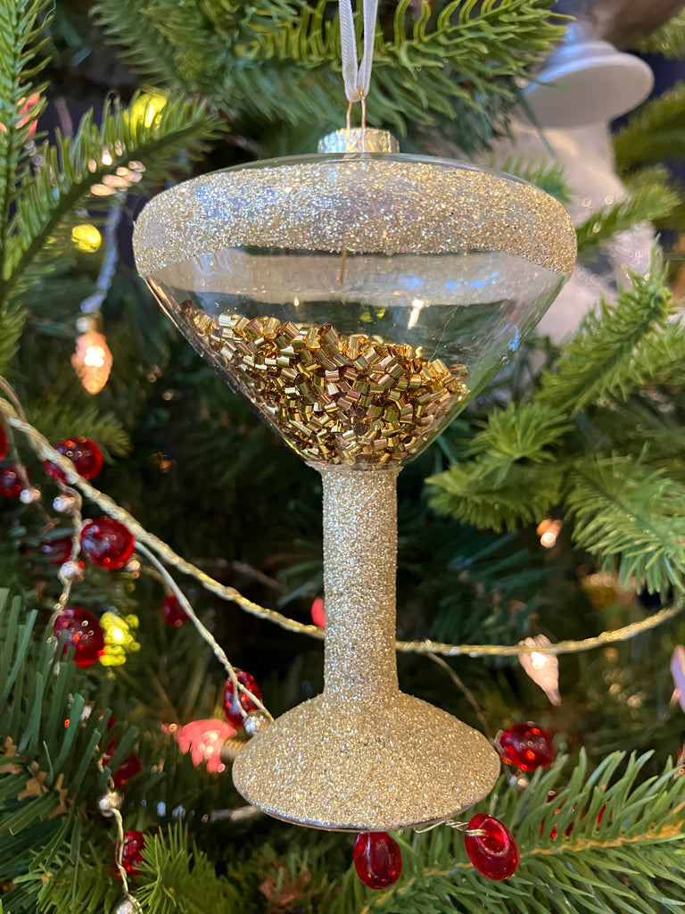 Gold Martini Glass Decoration - WowCornwall