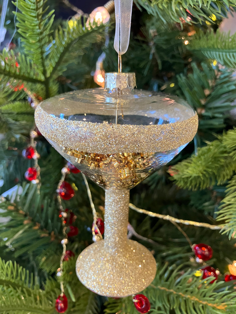 Gold Martini Glass Decoration - WowCornwall