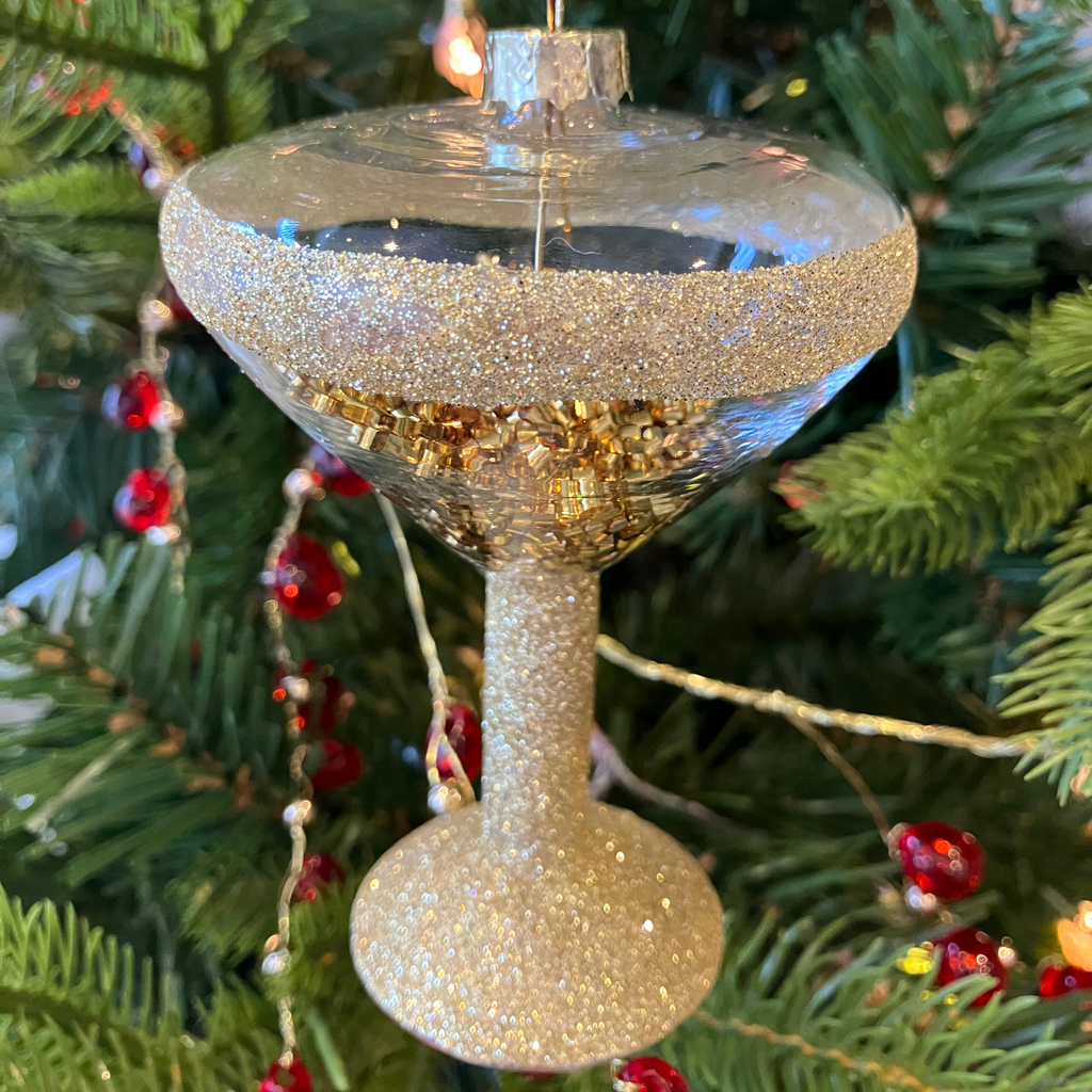 Gold Martini Glass Decoration - WowCornwall