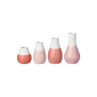 Porcelain Mini Pastel vases Set of 4pcs in Red - WowCornwall