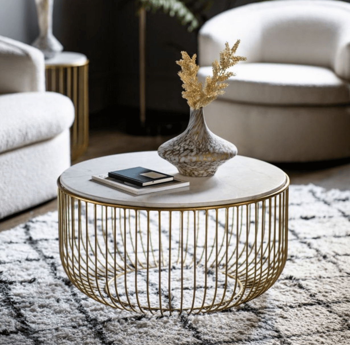 Riley Coffee Table Gold - WowCornwall