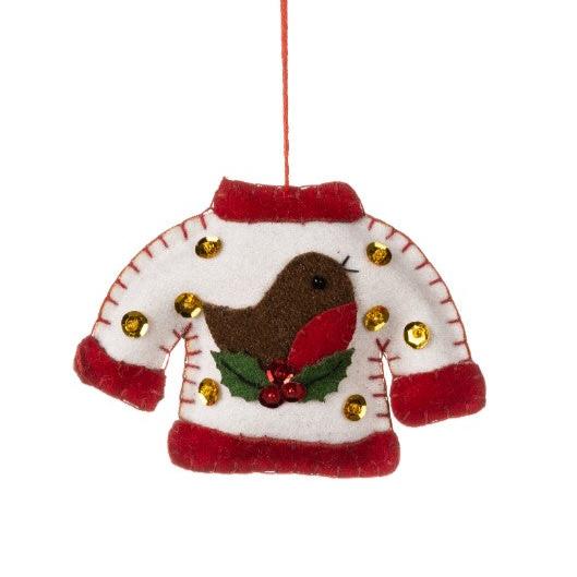 Robin Jumper Christmas Decoration - WowCornwall