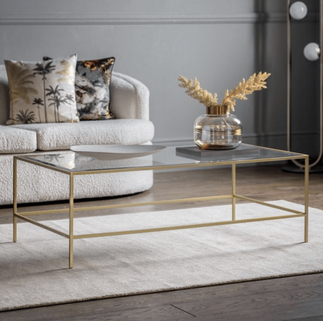 Rothbury Coffee Table Champagne 1200x650x400mm - WowCornwall