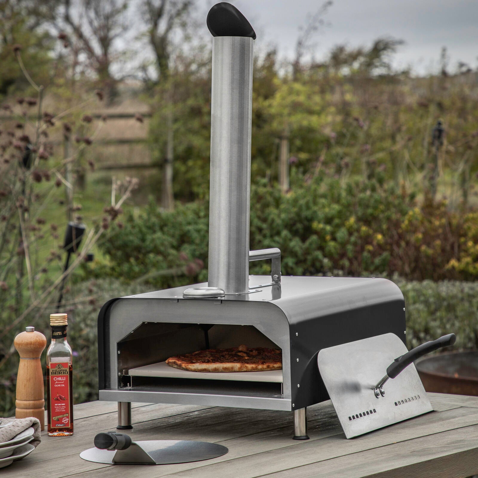 Sassari Pellet Pizza Oven Black - WowCornwall