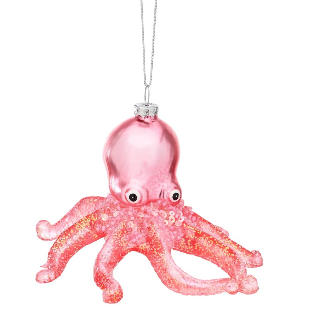 Glitter Octopus Christmas Decoration