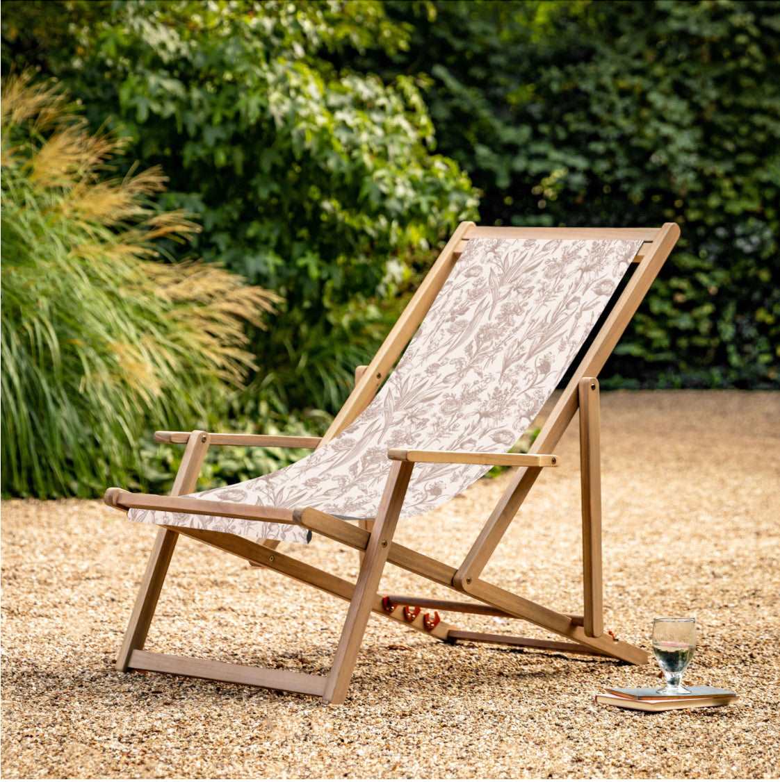 Creta Deck Chair Clay Flora   In Stock - WowCornwall