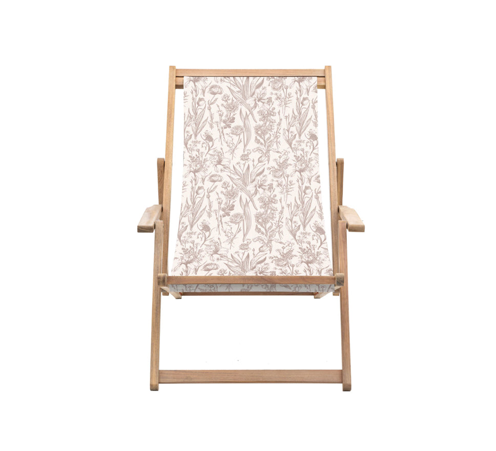 Creta Deck Chair Clay Flora   In Stock - WowCornwall