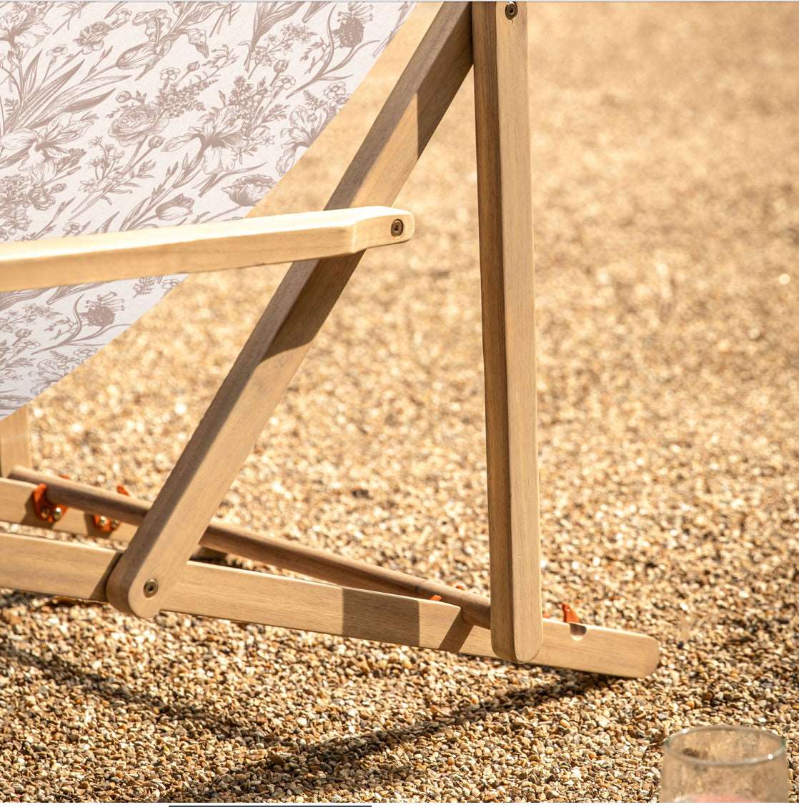 Creta Deck Chair Clay Flora   In Stock - WowCornwall