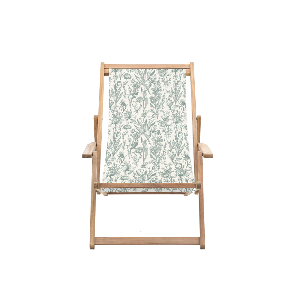 Creta Deck Chair Verde Flora   In Stock - WowCornwall