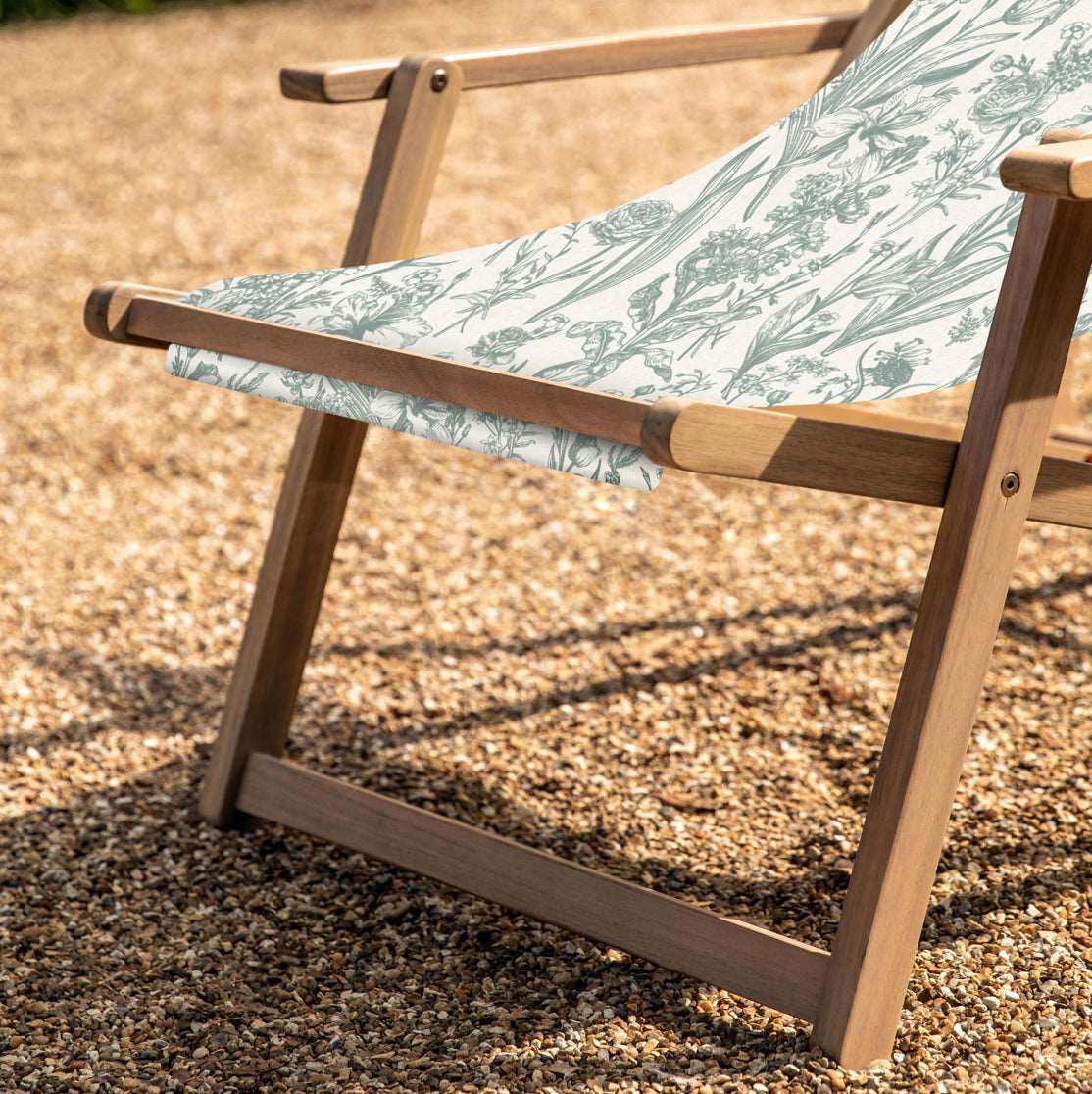 Creta Deck Chair Verde Flora   In Stock - WowCornwall