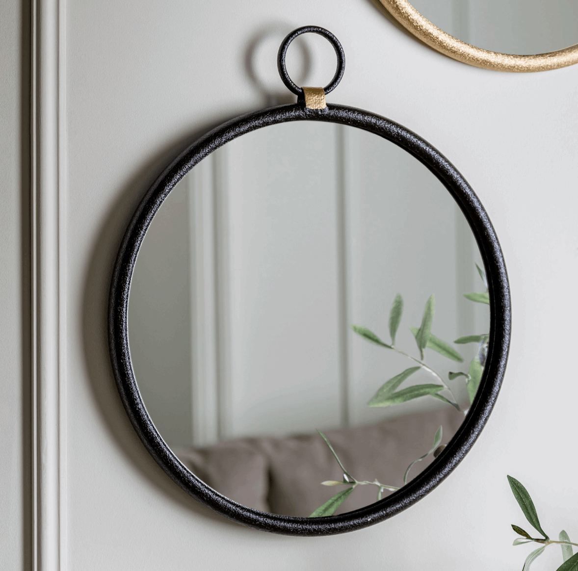 Bayswater Small Mirror in Gold or Black (w)400mm x (d)20mm x (h)470mm - WowCornwall