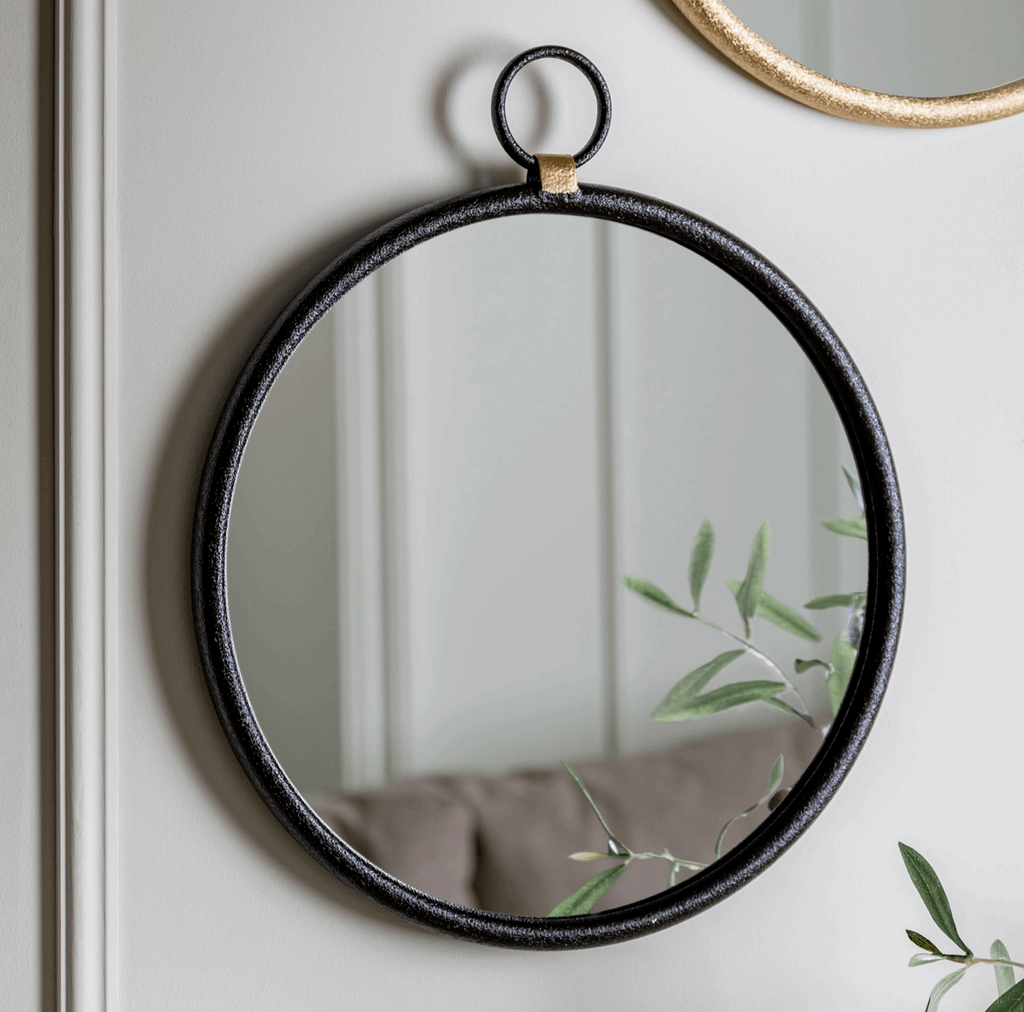 Bayswater Small Mirror in Gold or Black (w)400mm x (d)20mm x (h)470mm - WowCornwall