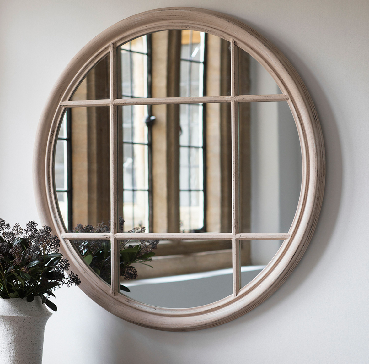 Eccleston Round Mirror in Clay or Silver (w)1000mm x (d)40mm x (h)1000mm - WowCornwall