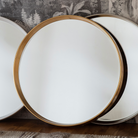 Harvey Round Mirror in white, gold & silver (w)950mm x (d)90mm x (h)950mm - WowCornwall