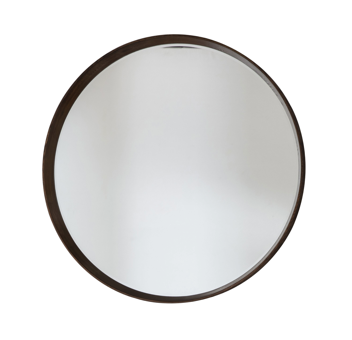 Keaton Round Mirror in two sizes,  oak or walnut - WowCornwall