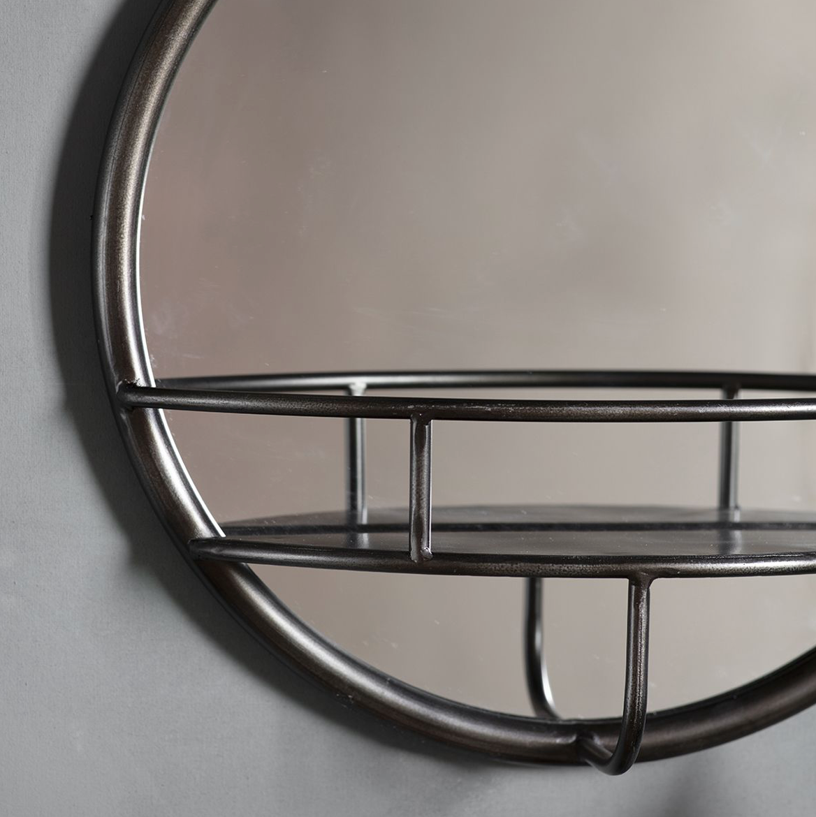 Milton Mirror Round in black, silver & bronze (w)400mm x (d)100mm x (h)400mm - WowCornwall