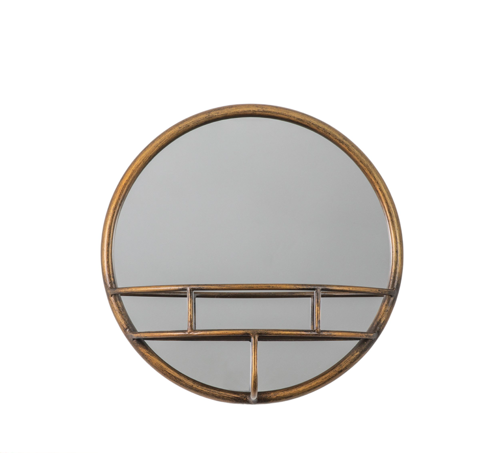 Milton Mirror Round in black, silver & bronze (w)400mm x (d)100mm x (h)400mm - WowCornwall