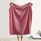 Tea Rose Italian Herringbone Throw - WowCornwall