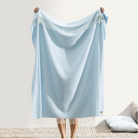 Sky Blue Italian Herringbone Throw - WowCornwall