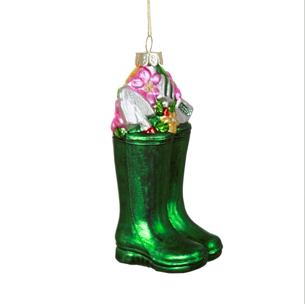 Wellington Boots Shaped Bauble Green - WowCornwall