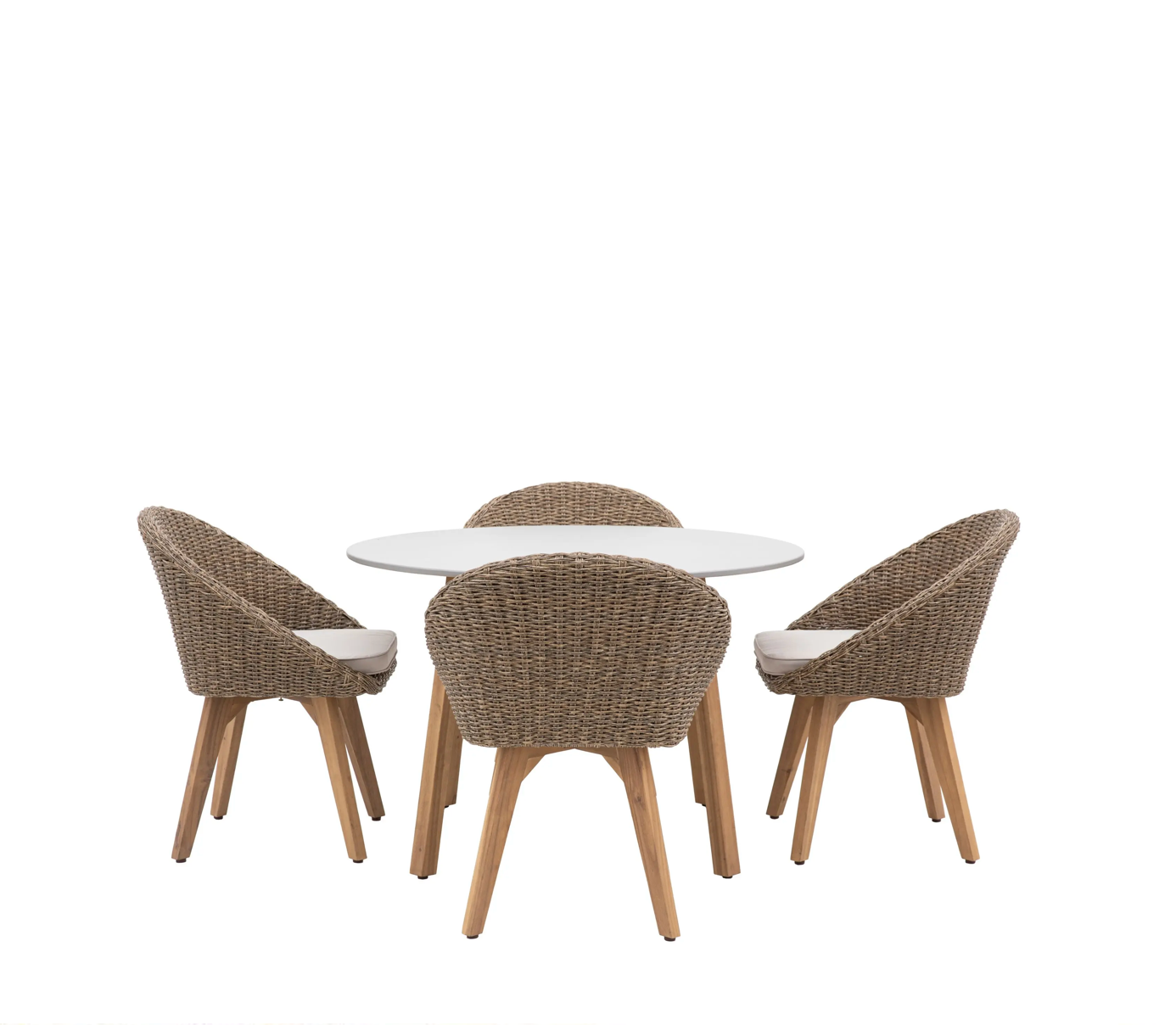 Avena 4 Seater Round Dining Set - WowCornwall