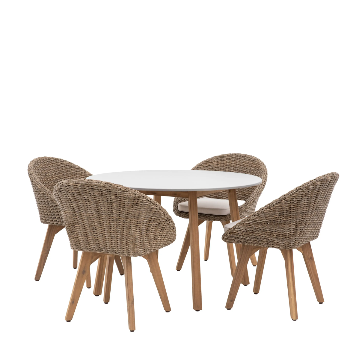 Avena 4 Seater Round Dining Set - WowCornwall