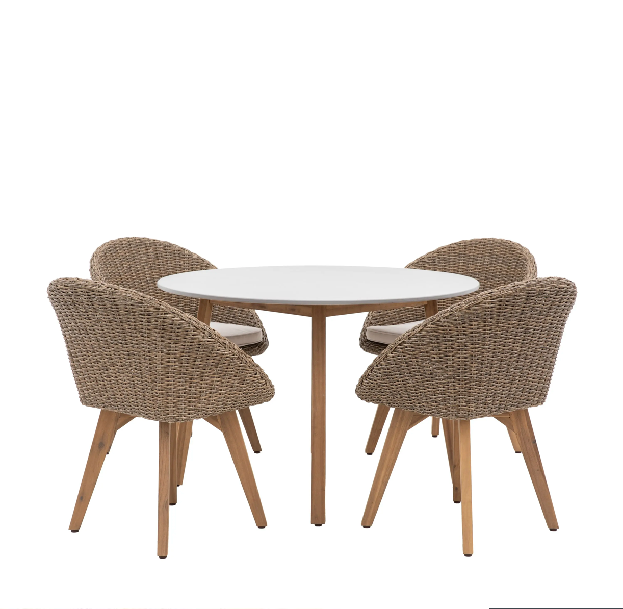 Avena 4 Seater Round Dining Set - WowCornwall