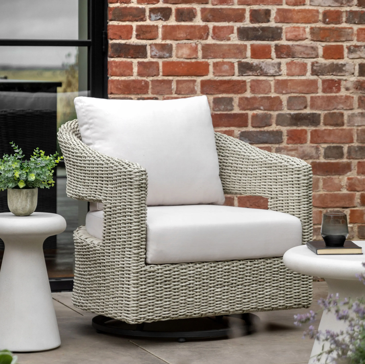Hvar Swivel Chair 800x850x800mm - WowCornwall