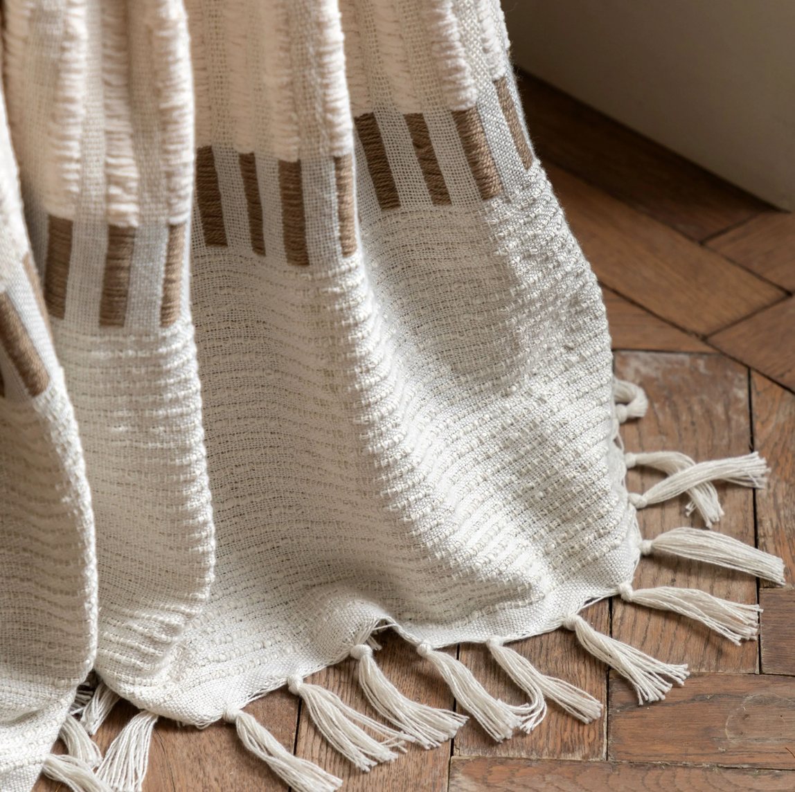 Longshaw Woven Throw Natural - WowCornwall