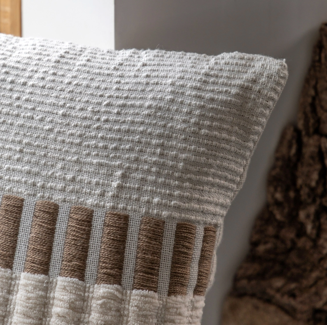 Longshaw Woven Cushion Natural - WowCornwall