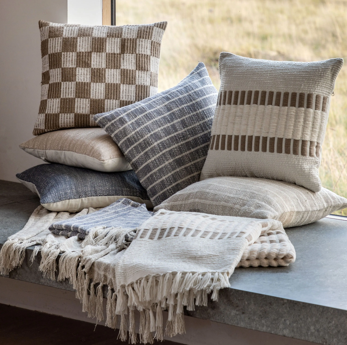 Longshaw Woven Cushion Natural - WowCornwall