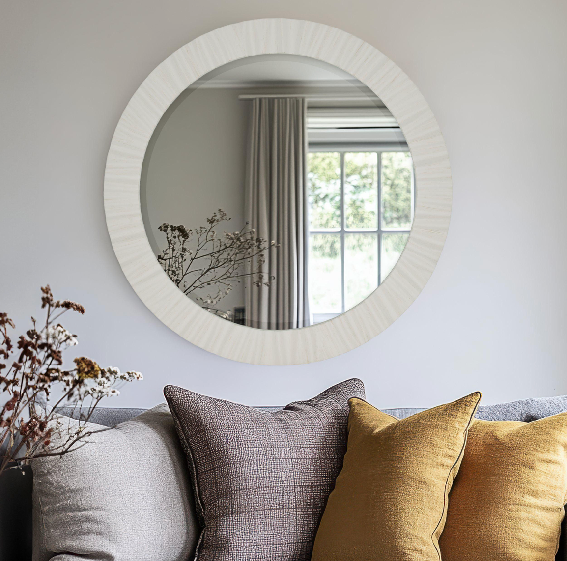 Durham Mirror - Soft Green or Off White - WowCornwall