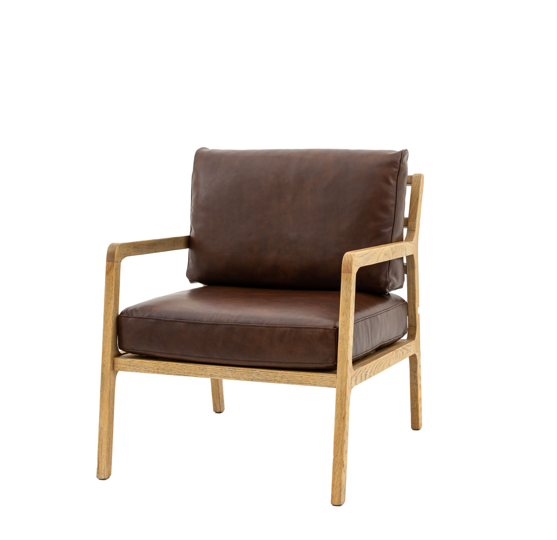 Cortona Armchair Antique Brown Leather 830x675x830mm - WowCornwall