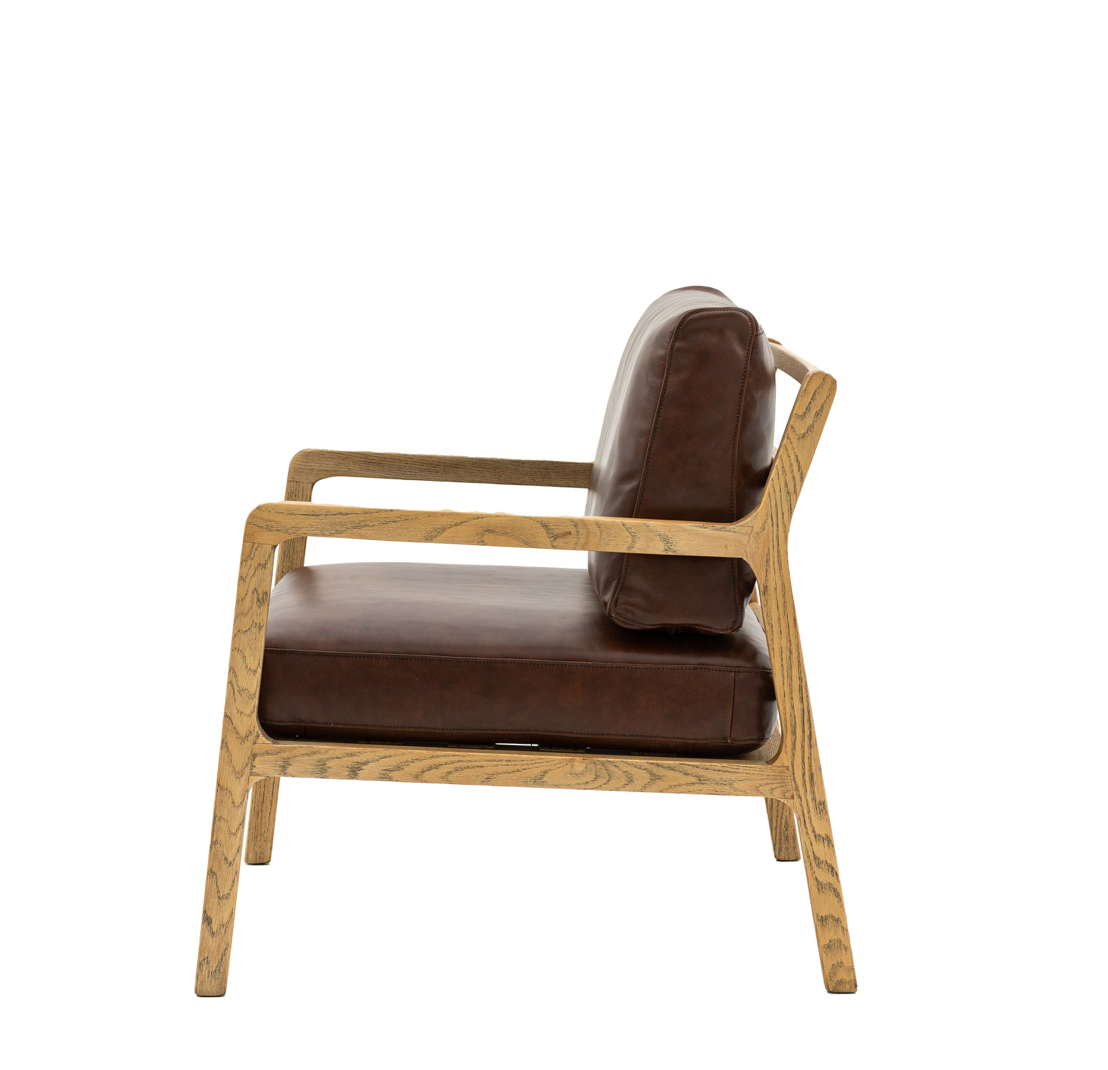 Cortona Armchair Antique Brown Leather 830x675x830mm - WowCornwall