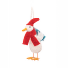Goose with santa hat and tree