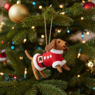Santa paws sausage dog felt